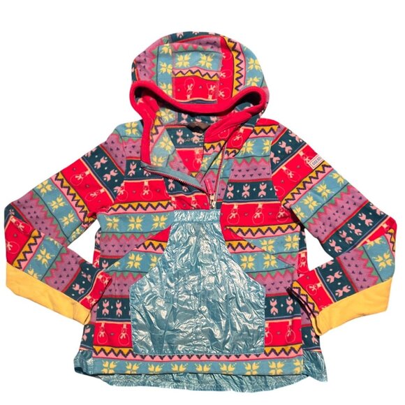 Obermeyer Alya Retro Ski Jacket Loud Geometric Fleece Lined Winter Coat XL - Picture 1 of 7